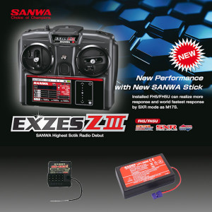 RADIO SANWA Exzes Z3 + RX493I + LIPO TX S.101A33171A